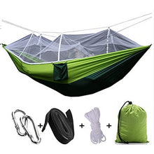 Load image into Gallery viewer, Portable Outdoor Army Green Net Hammock