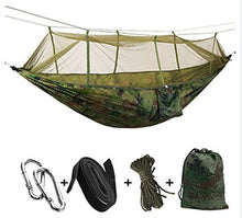 Load image into Gallery viewer, Portable Outdoor Army Green Net Hammock